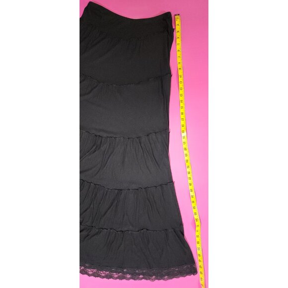 Tiered Black Maxi Skirt - Prairie Skirt - Cottagecore - Picture 5 of 5